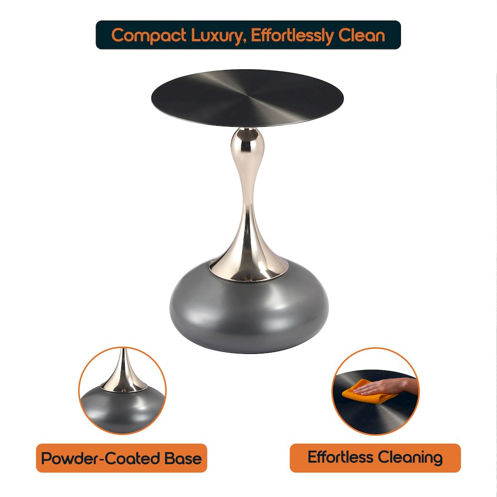 Savoy Collection Modern End Table In Grey. Picture 8