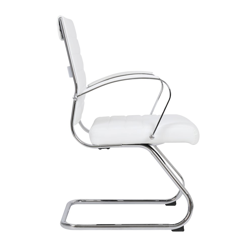 Benmar Home Leather Guest Office Chair in White. Picture 14