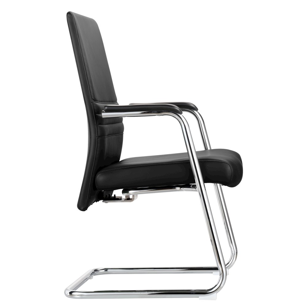 Aleen Series Guest Office Chair In Black Leather. Picture 11