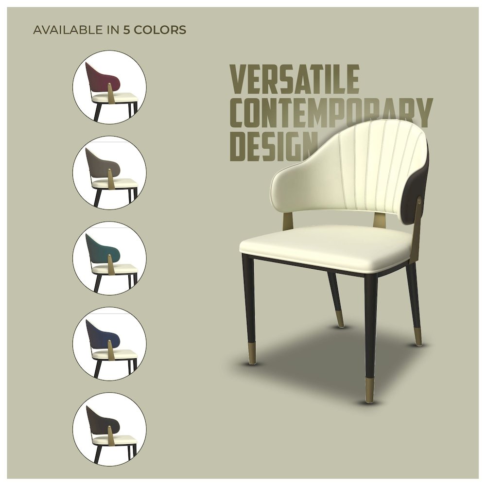 Aria Series Modern Dining Chair in Taupe Set of 4. Picture 6