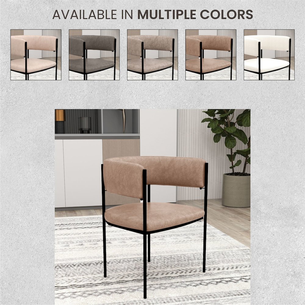 Cyril Collection Modern Chair in Light Brown Velvet. Picture 13