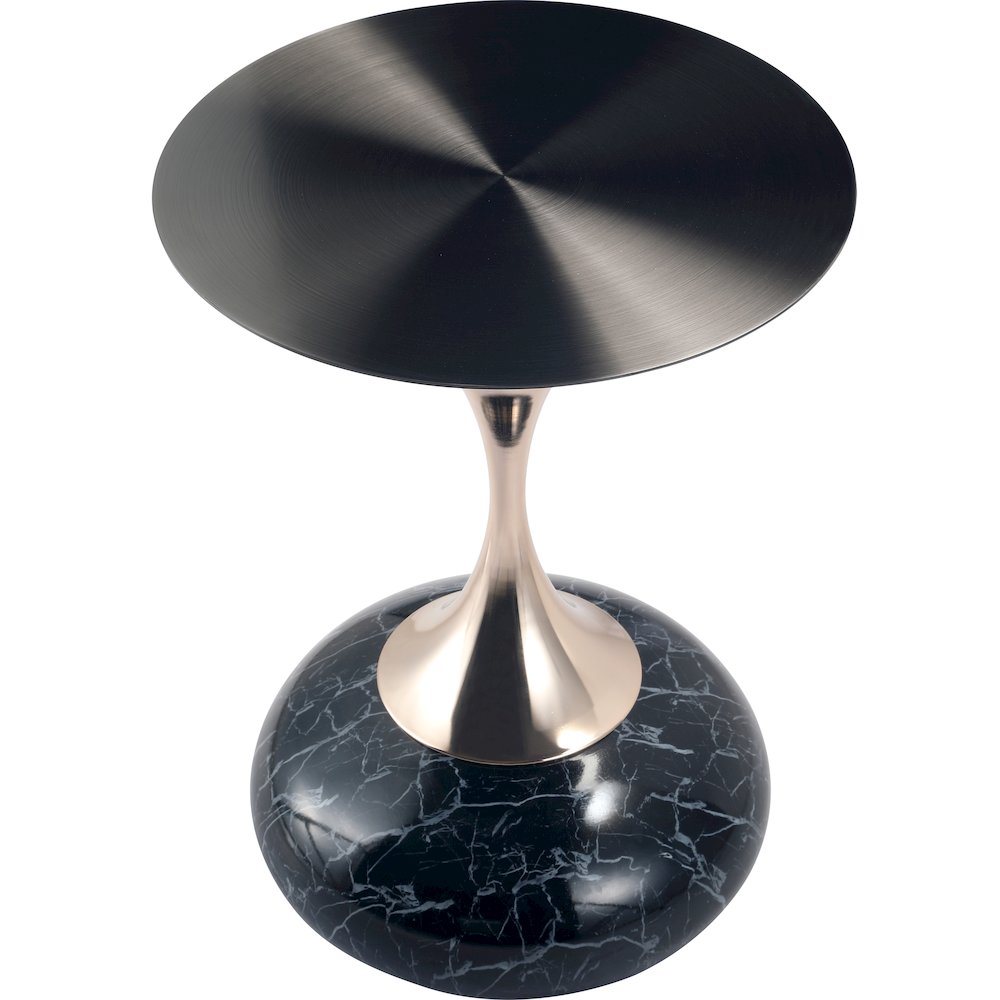 Savoy Collection Modern End Table In Stone Black. Picture 4