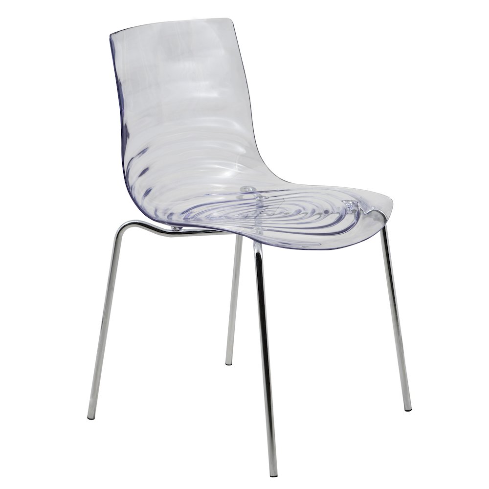 Astor Modern Dinin Chair, Single Chair, Black Base with Clear Seat. Picture 2