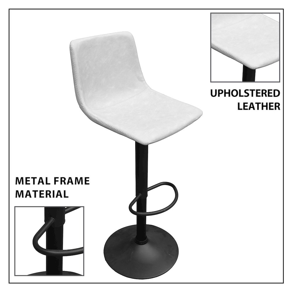 Tilbury Modern Adjustable Bar Stool in Light Grey. Picture 23
