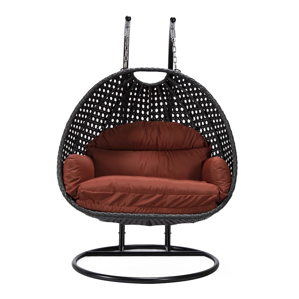 Mendoza Charcoal Wicker Hanging 2 person Egg Swing Chair. Picture 3