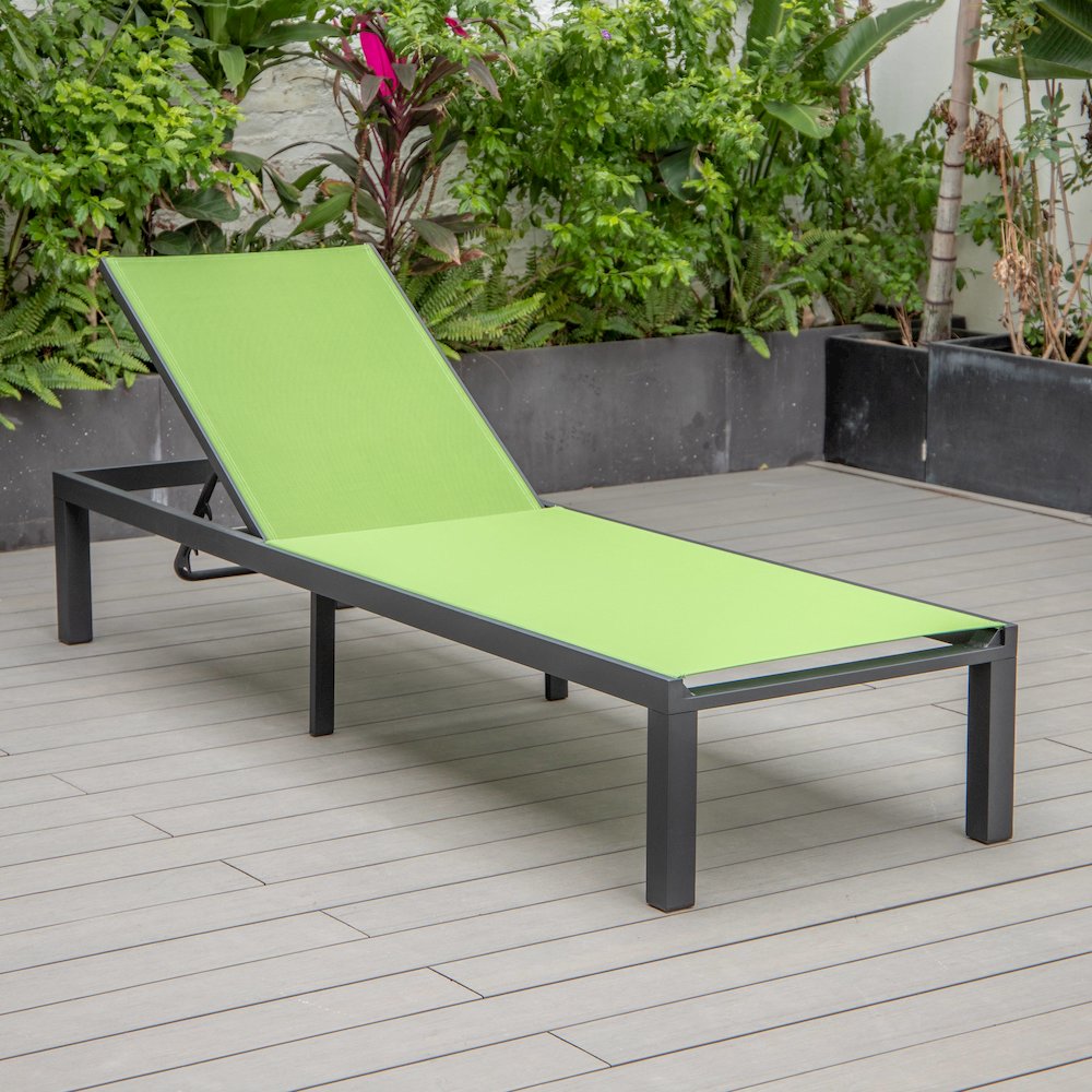Marlin Patio Chaise Lounge Chair With Black Aluminum Frame. Picture 5