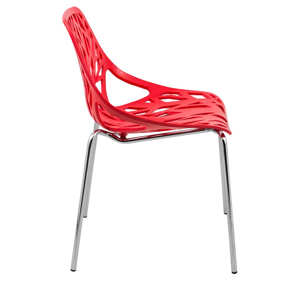 Modern Asbury Dining Chair w/ Chromed Legs. Picture 4