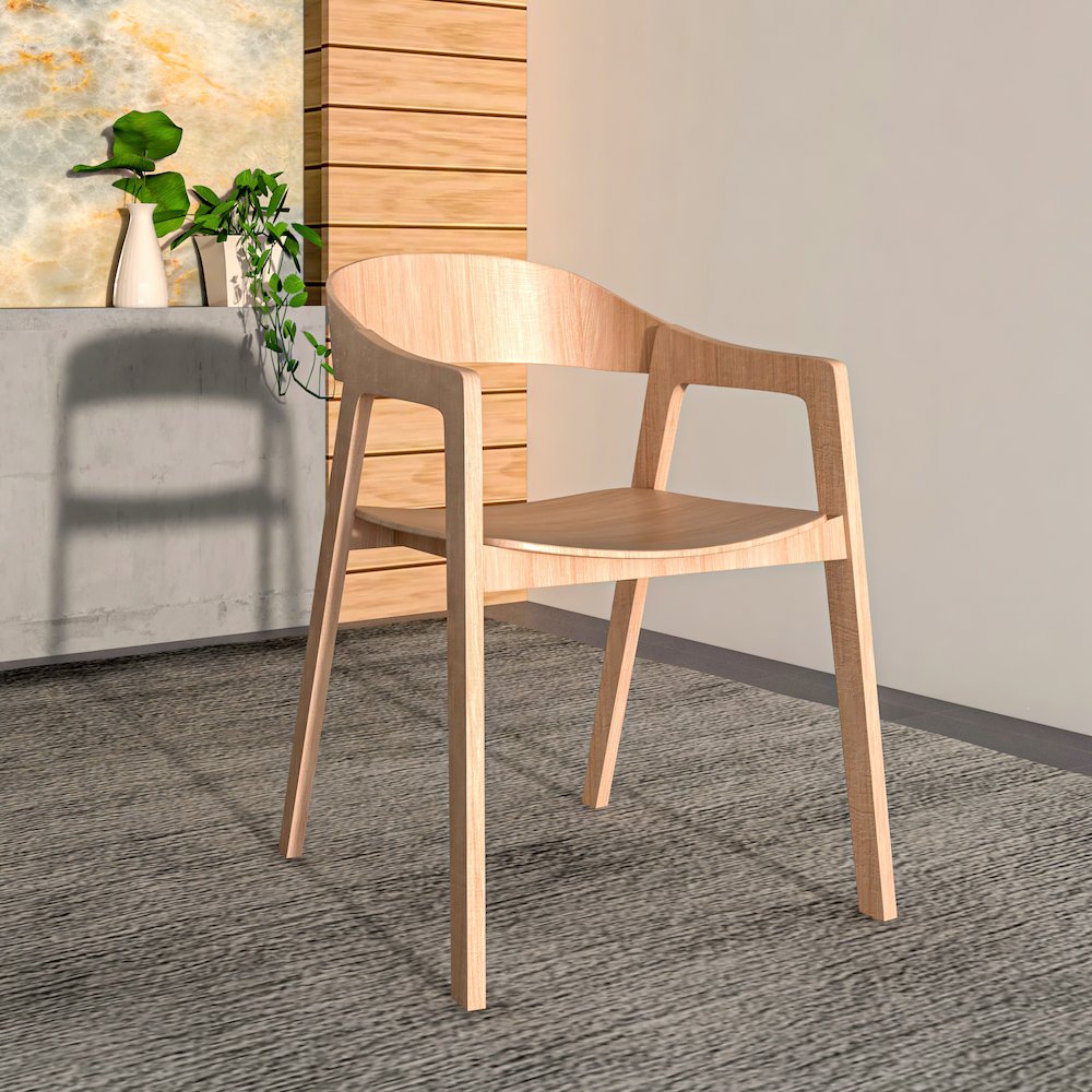 Rivo Collection Elegant Dining Chair in Natural Wood. Picture 9