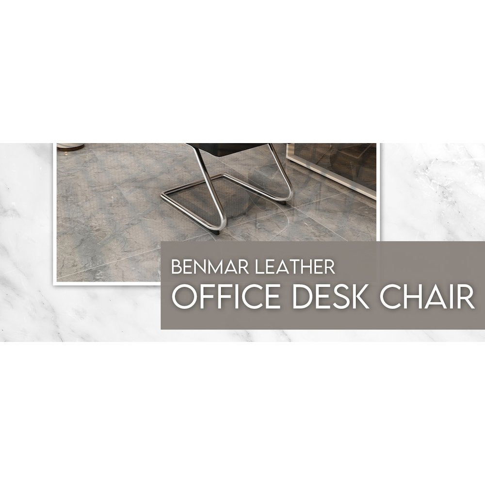 Benmar Home Leather Guest Office Chair in Black. Picture 3