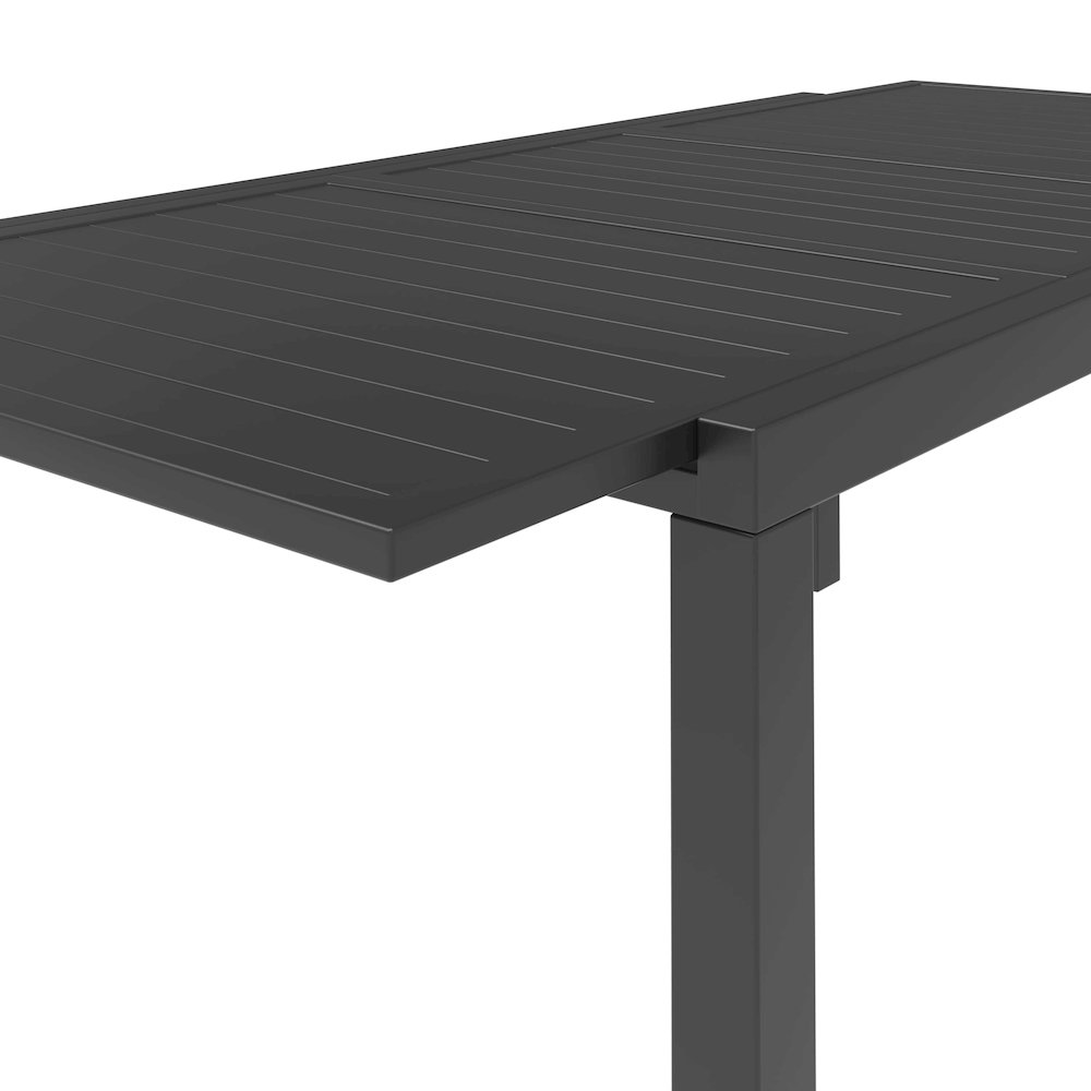 Marlin Extenable outdoor Dining Table 78-118 in Black. Picture 24