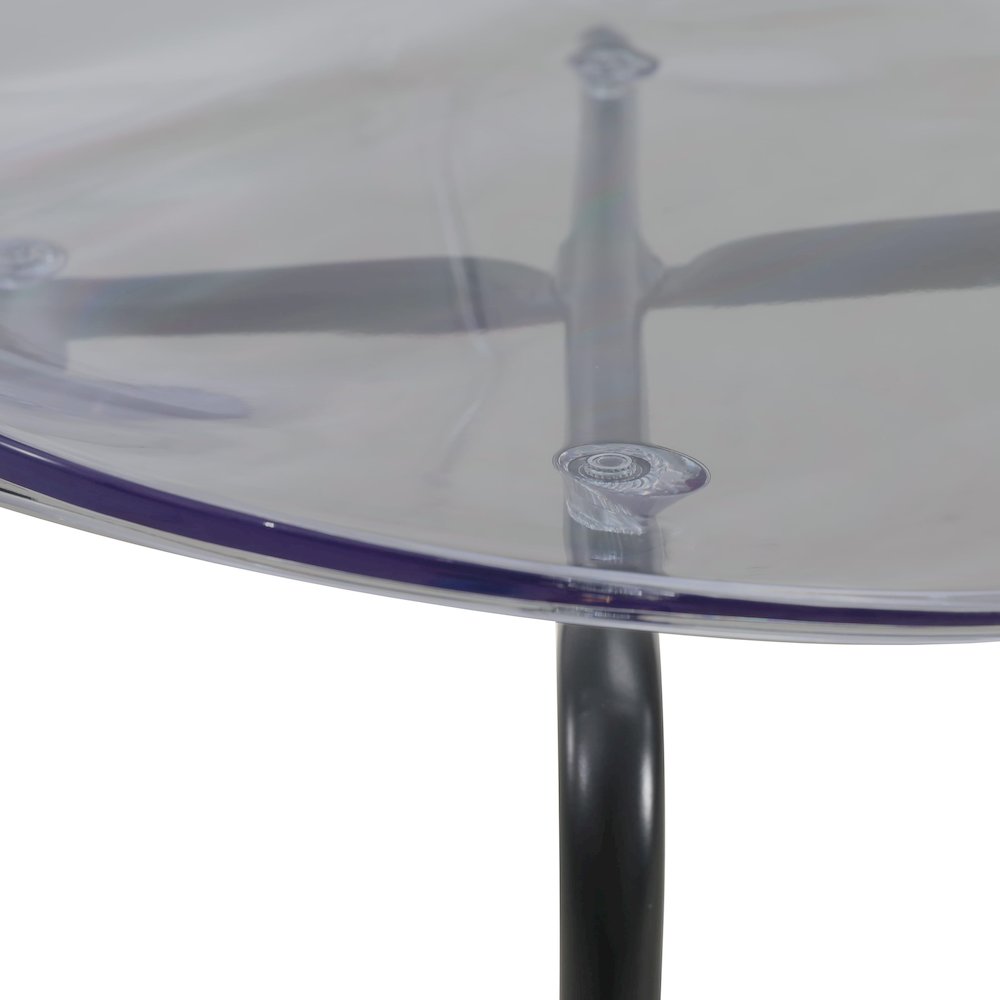 Modern Oyster Transparent Side Chair in Black Base set of 4. Picture 10