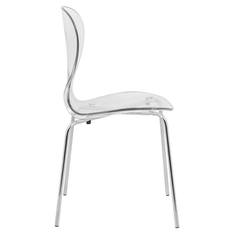 Modern Oyster Transparent Side Chair, Set of 2. Picture 3
