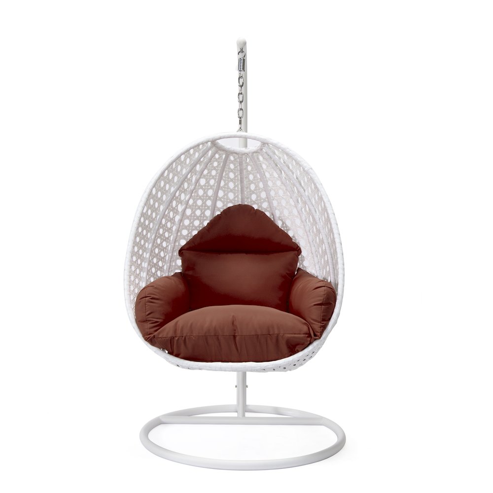 White Wicker Hanging Egg Swing Chair. Picture 3