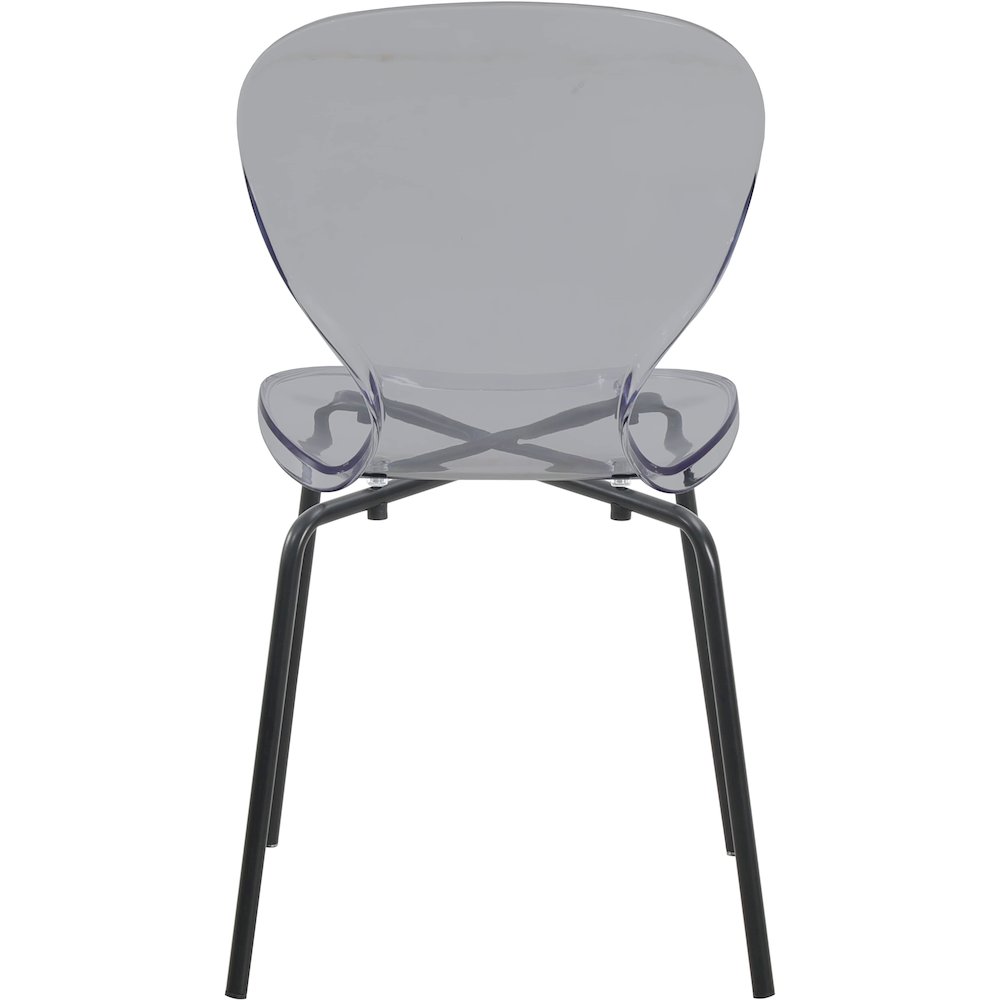 Modern Oyster Transparent Side Chair in Black Base set of 4. Picture 9