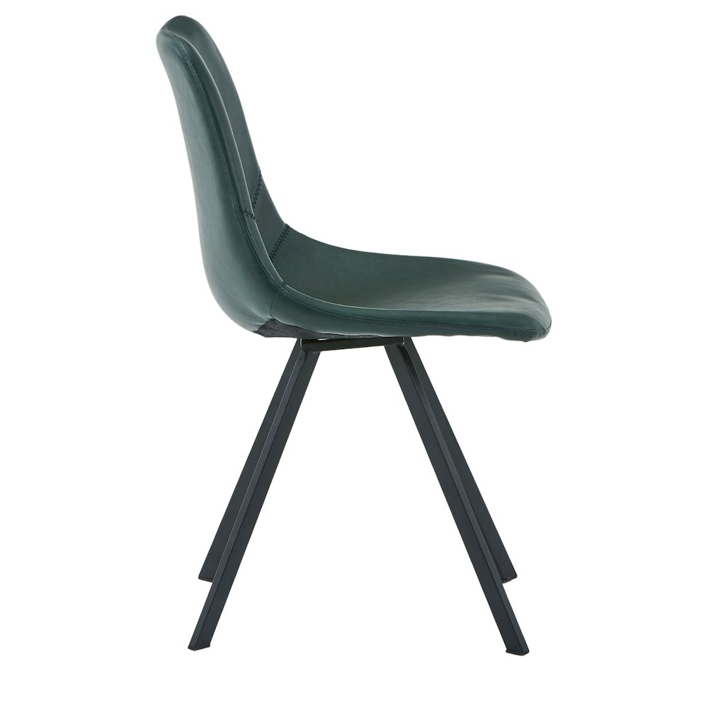 Markley Modern Leather Dining Chair With Metal Legs. Picture 15
