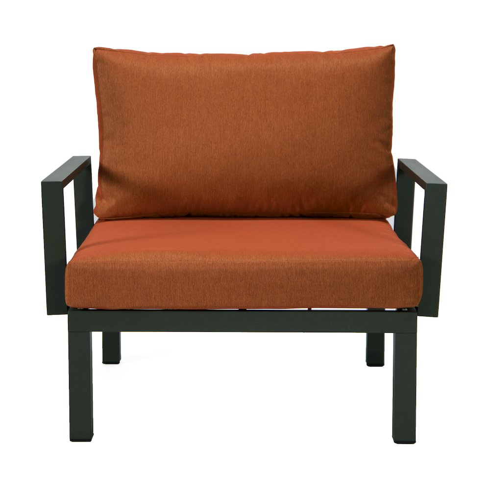 Hamilton Aluminum Patio Armchairs With Cushions Set of 2 in Orange. Picture 6