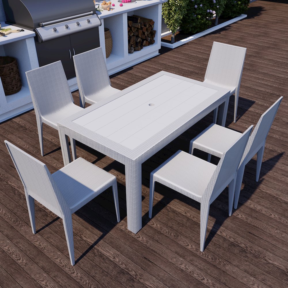 Weave Mace Indoor/Outdoor Dining Chair (Armless). Picture 11