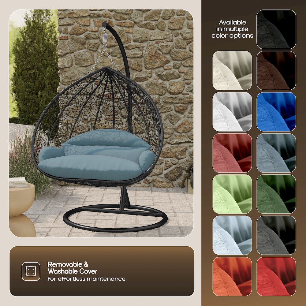 Recluse Collection Modern Outdoor Swing Chair. Picture 6