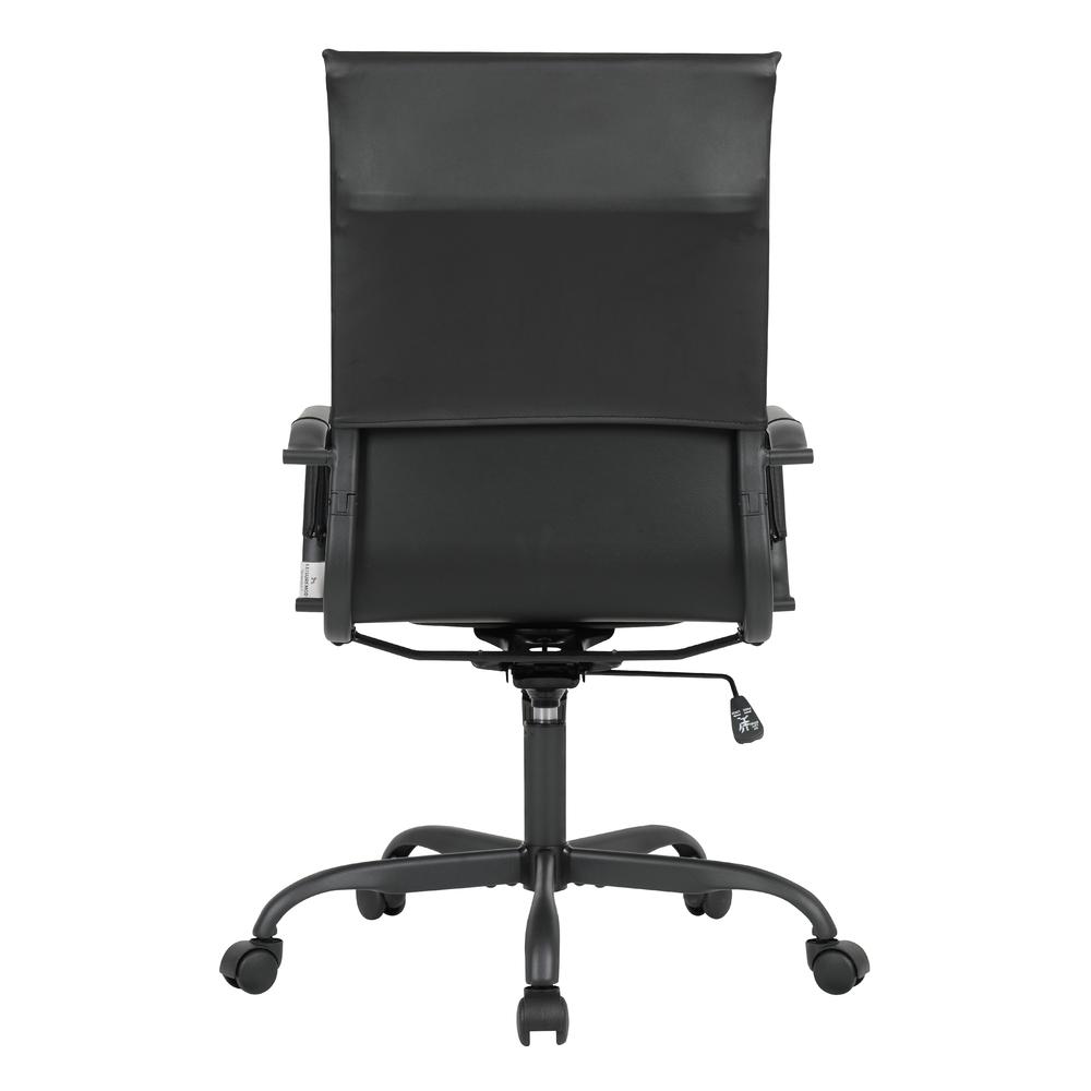 Leather Home High-Back Office Chair in Black. Picture 4