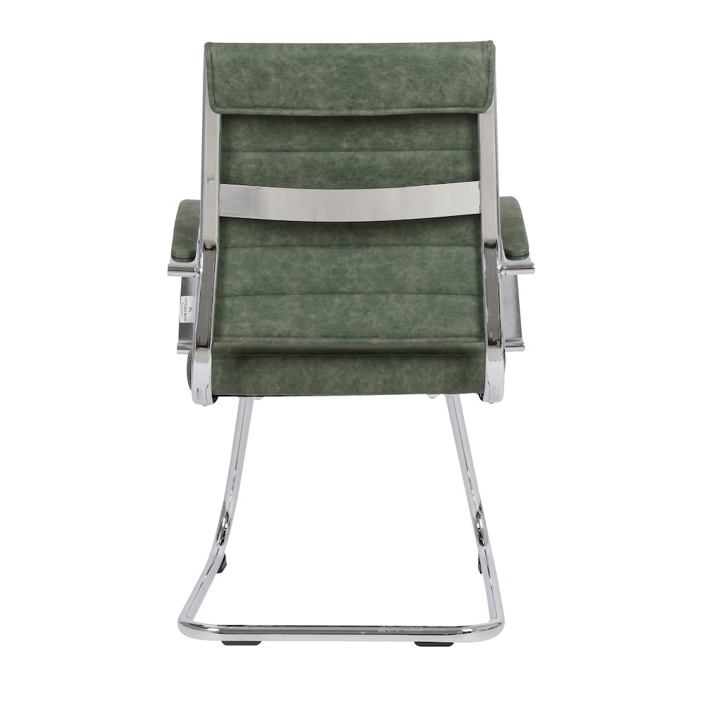 Benmar Home Leather Guest Office Chair in Green. Picture 22