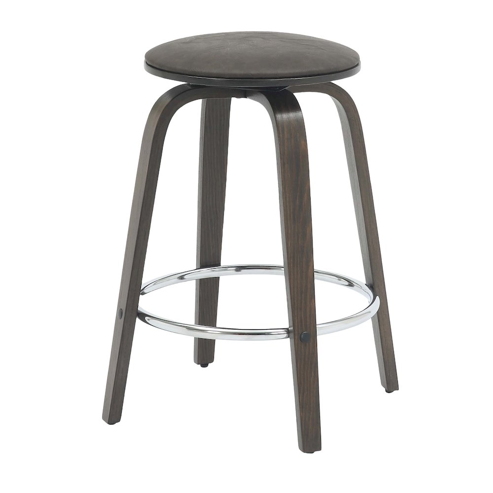 Wooden Counter Stool Pelya Collection Modern Style Walnut Glazed color in Brown. Picture 14