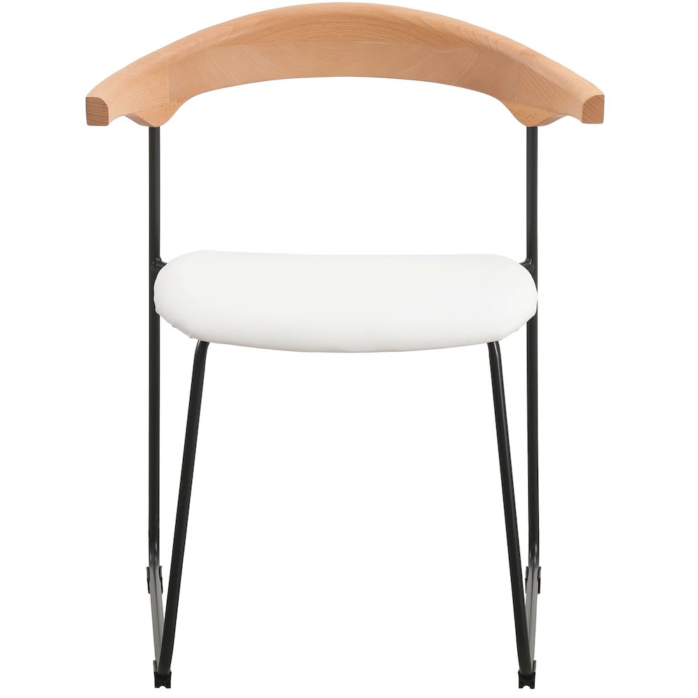 Lyra Collection Modern Chair in Natural Wood back and White Seat. Picture 11