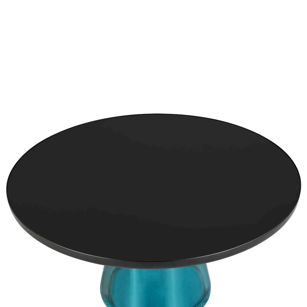 Tully Collection Glass Coffee Table Blue glass, Black Rim with Black Glass top. Picture 11