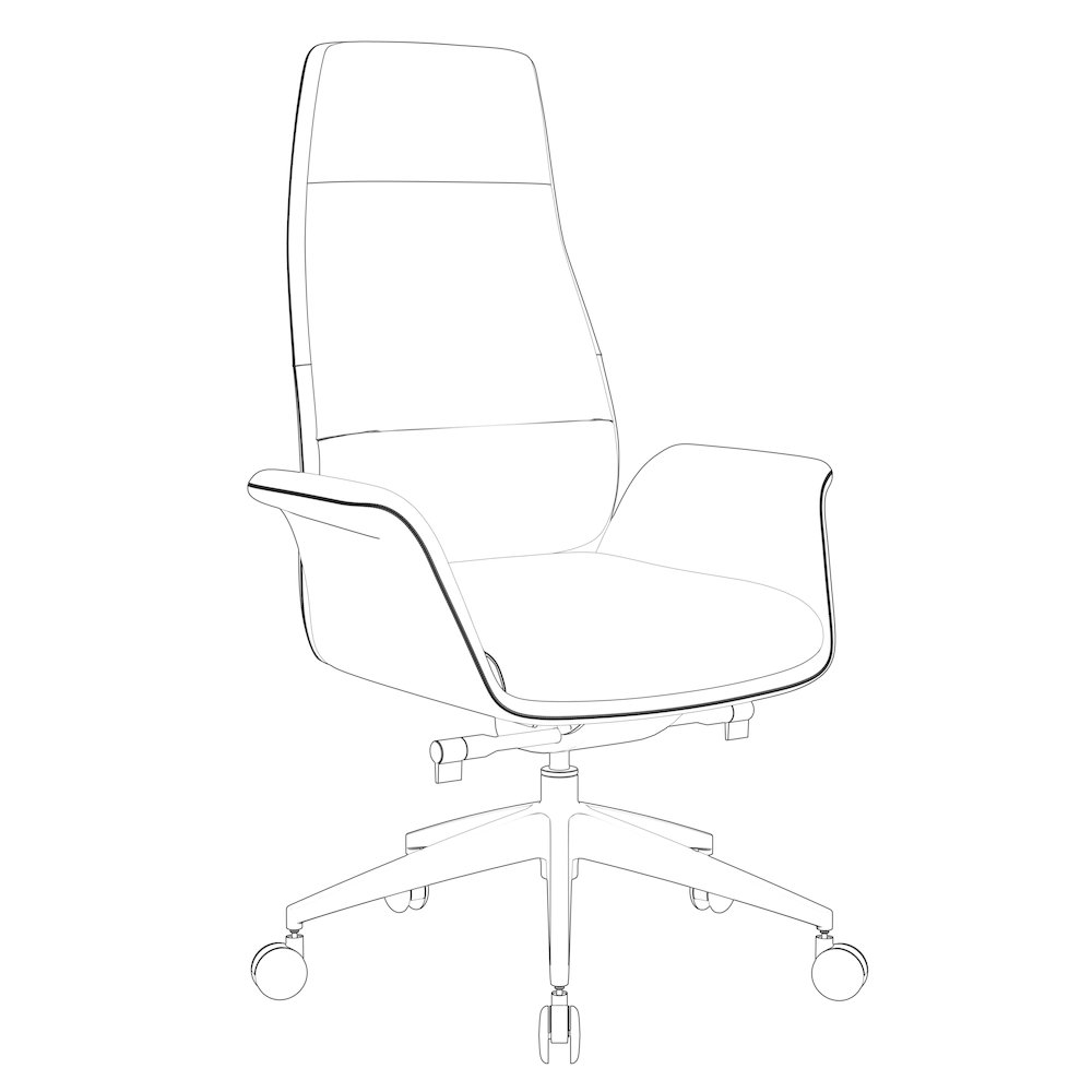 Summit Series Tall Office Chair In White Leather. Picture 10