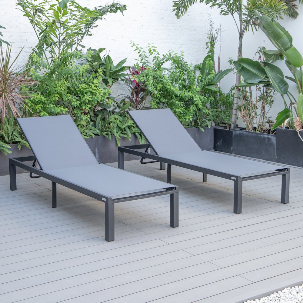 Marlin Patio Chaise Lounge Chair in Dark Grey. Picture 3