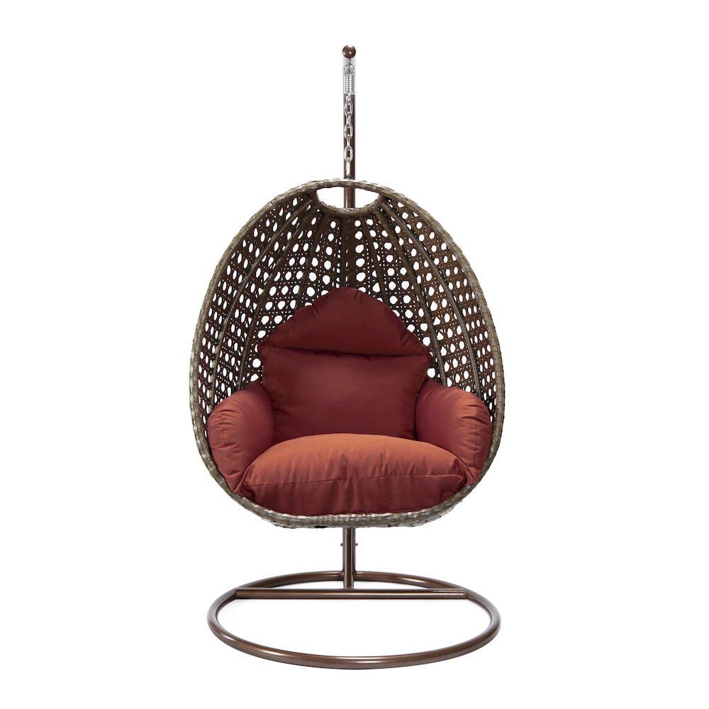 Beige Wicker Hanging Egg Swing Chair. Picture 4