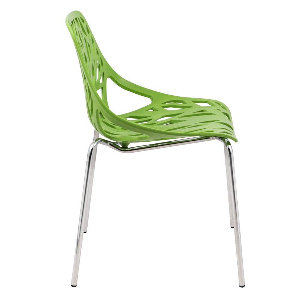 Modern Asbury Dining Chair w/ Chromed Legs. Picture 8