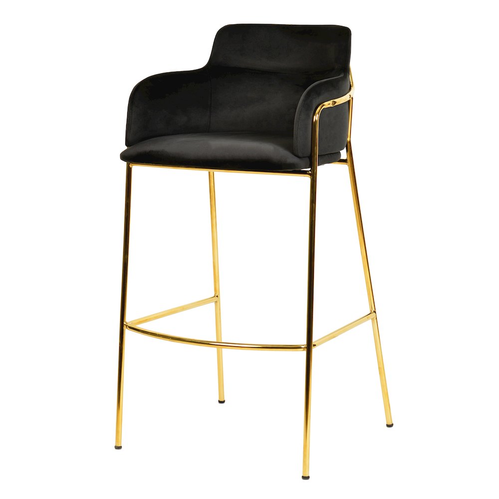 Axis Collection Modern Gold Bar height Chair in Black. Picture 3