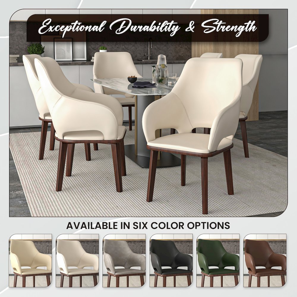 Vivara Collection Modern Dining Chair in Light Taupe Set of 2. Picture 11