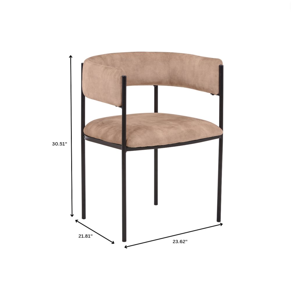 Cyril Collection Modern Chair in Light Brown Velvet. Picture 16
