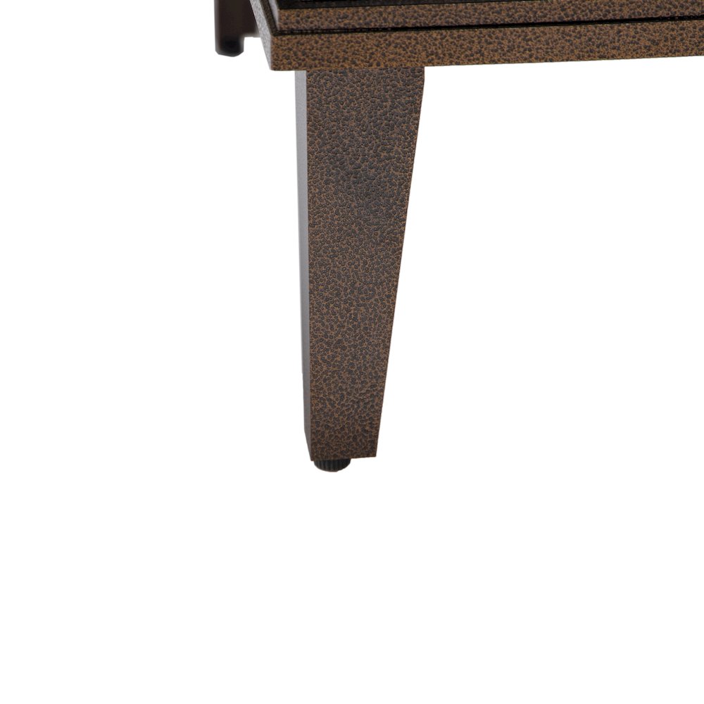 Walbrooke Outdoor Patio Aluminum Square Slats Design Fire Pit Side Table. Picture 13