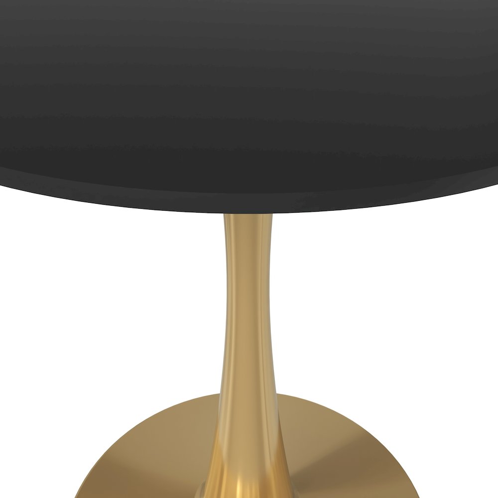 Bristol 24" round dining table Gold Base With Black Top. Picture 4