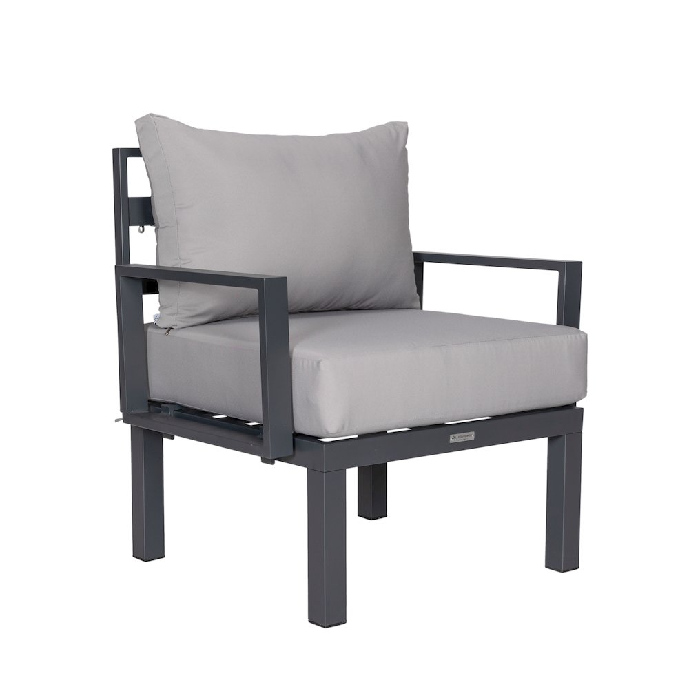 Chelsea 6-Piece Patio Sectional Black Aluminum With Cushions. Picture 13