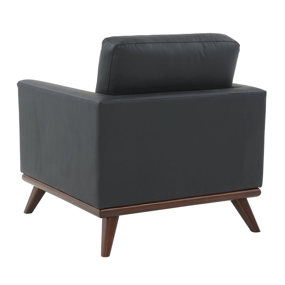 Chester Modern Leather Accent Arm Chair With Birch Wood Base. Picture 16