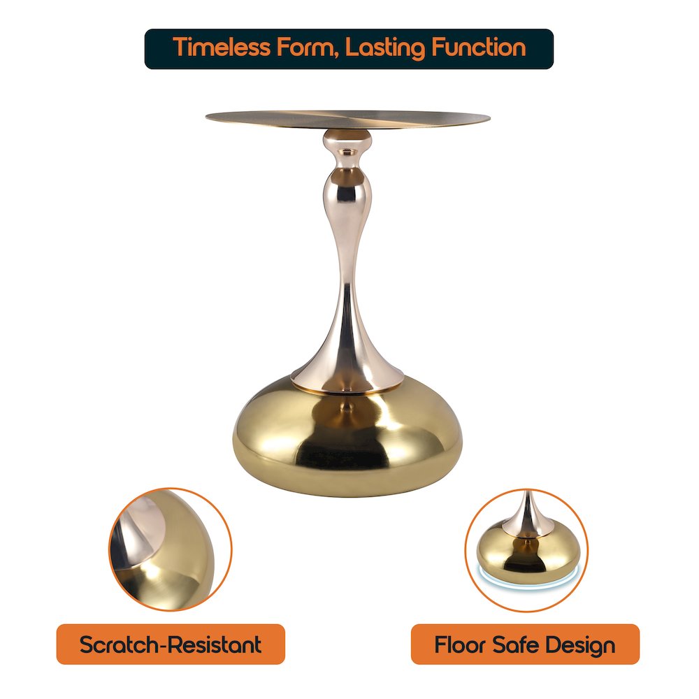 Savoy Collection Modern End Table In Gold. Picture 23