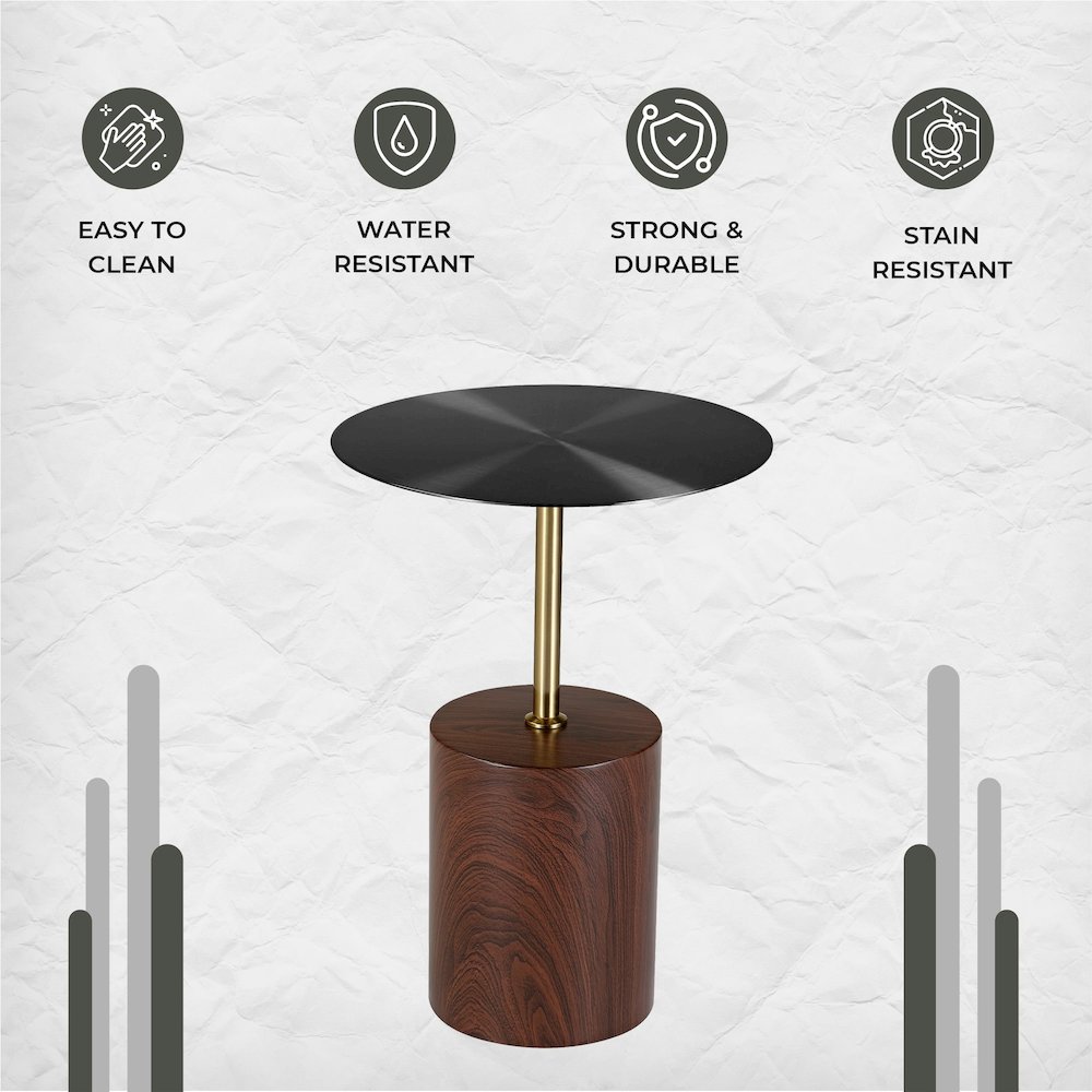 Malta Collection Modern End Table In Brown. Picture 23