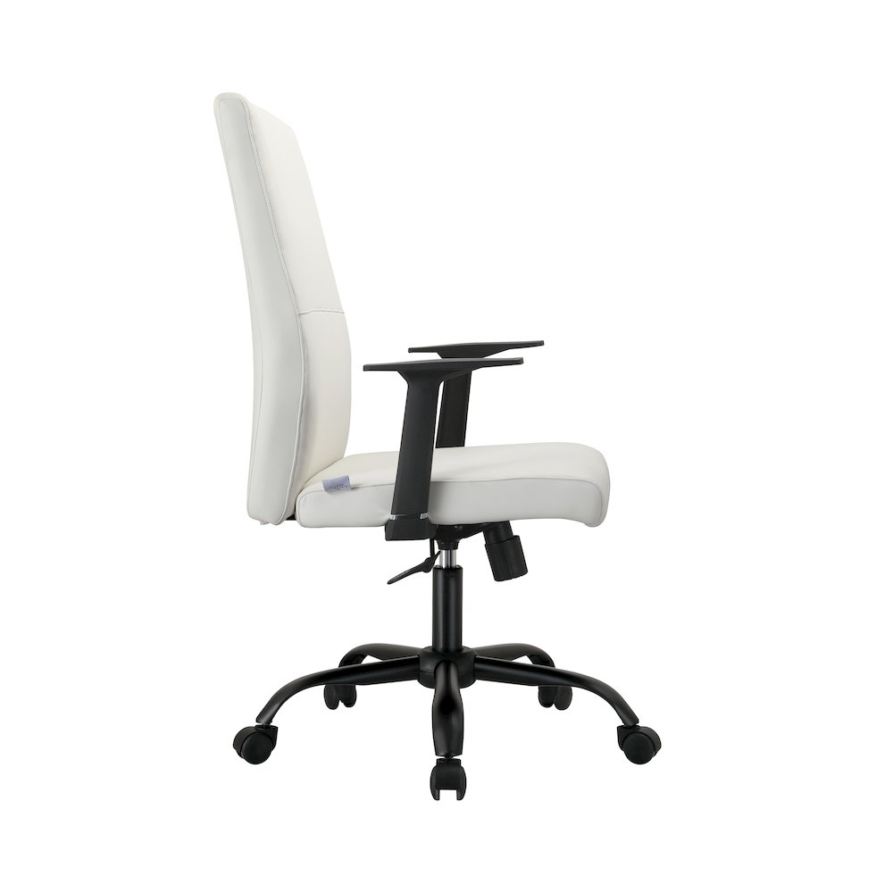 Evander Series Office Guest Chair in White Leather. Picture 3