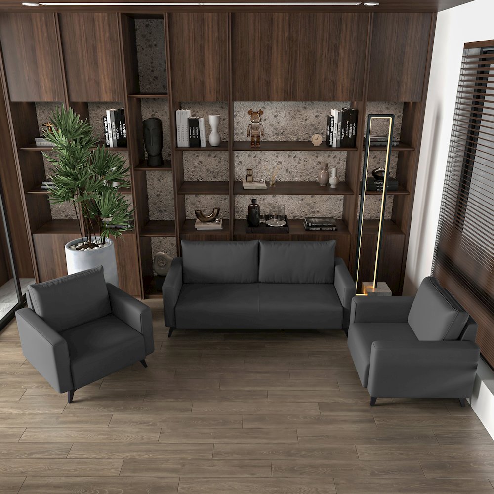 Inno Collection Sofa Set, 2 Single Seaters, and 3 seater In Grey. Picture 2