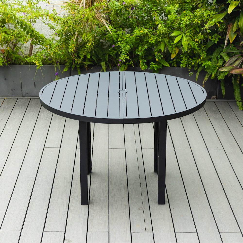 Chelsea 60″ Round Outdoor Aluminum Dining Table for Patio. Picture 15