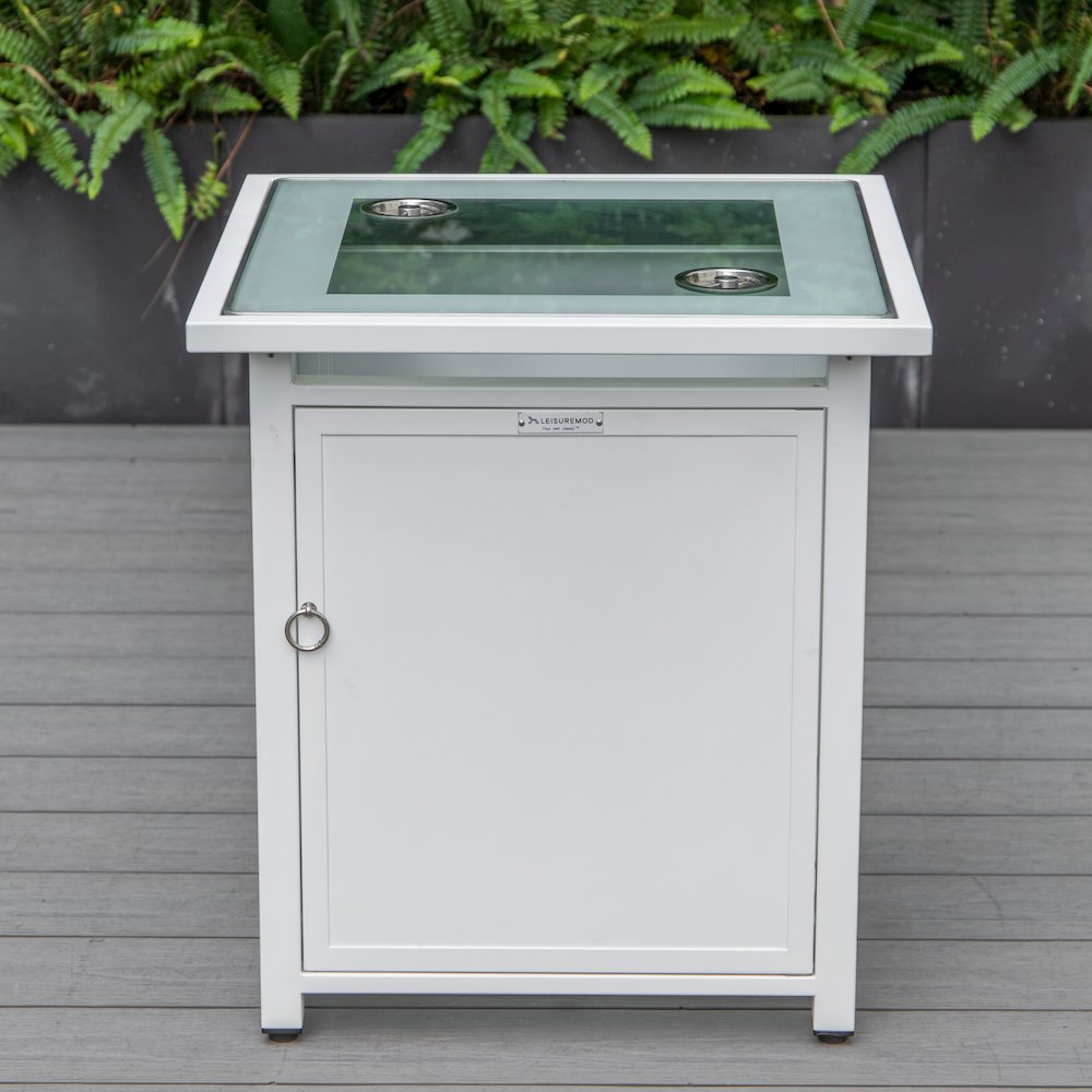 Walbrooke White Patio Square Tank Holder in White. Picture 19