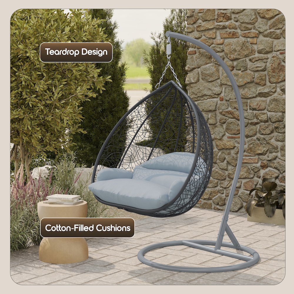 Recluse Collection Modern Outdoor Swing Chair. Picture 6