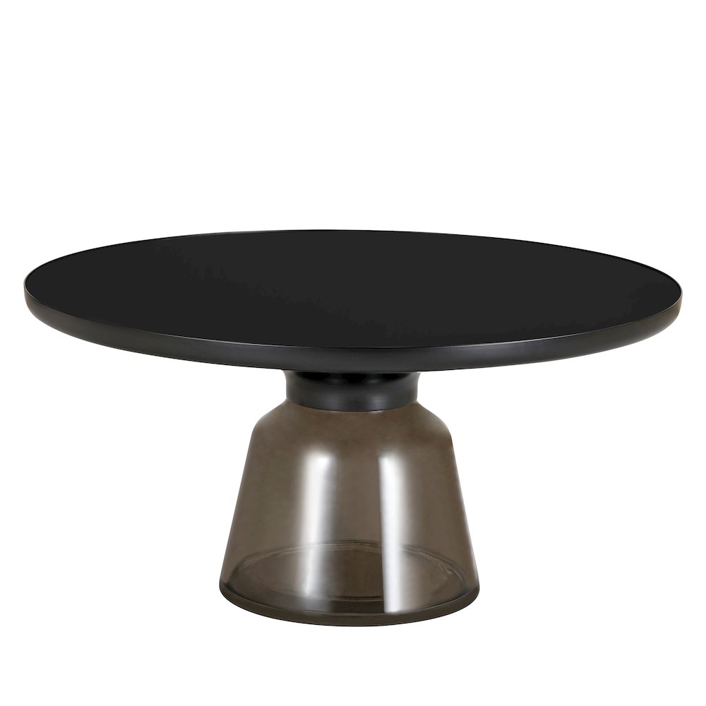 Tully Collection Glass Coffee Table Grey glass, Black Rim with Black GLass Top. Picture 5