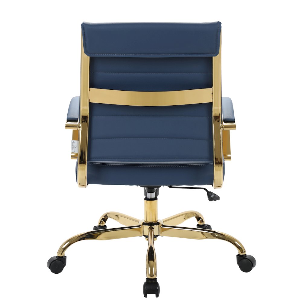 Benmar Home Leather Office Chair With Gold Frame. Picture 6