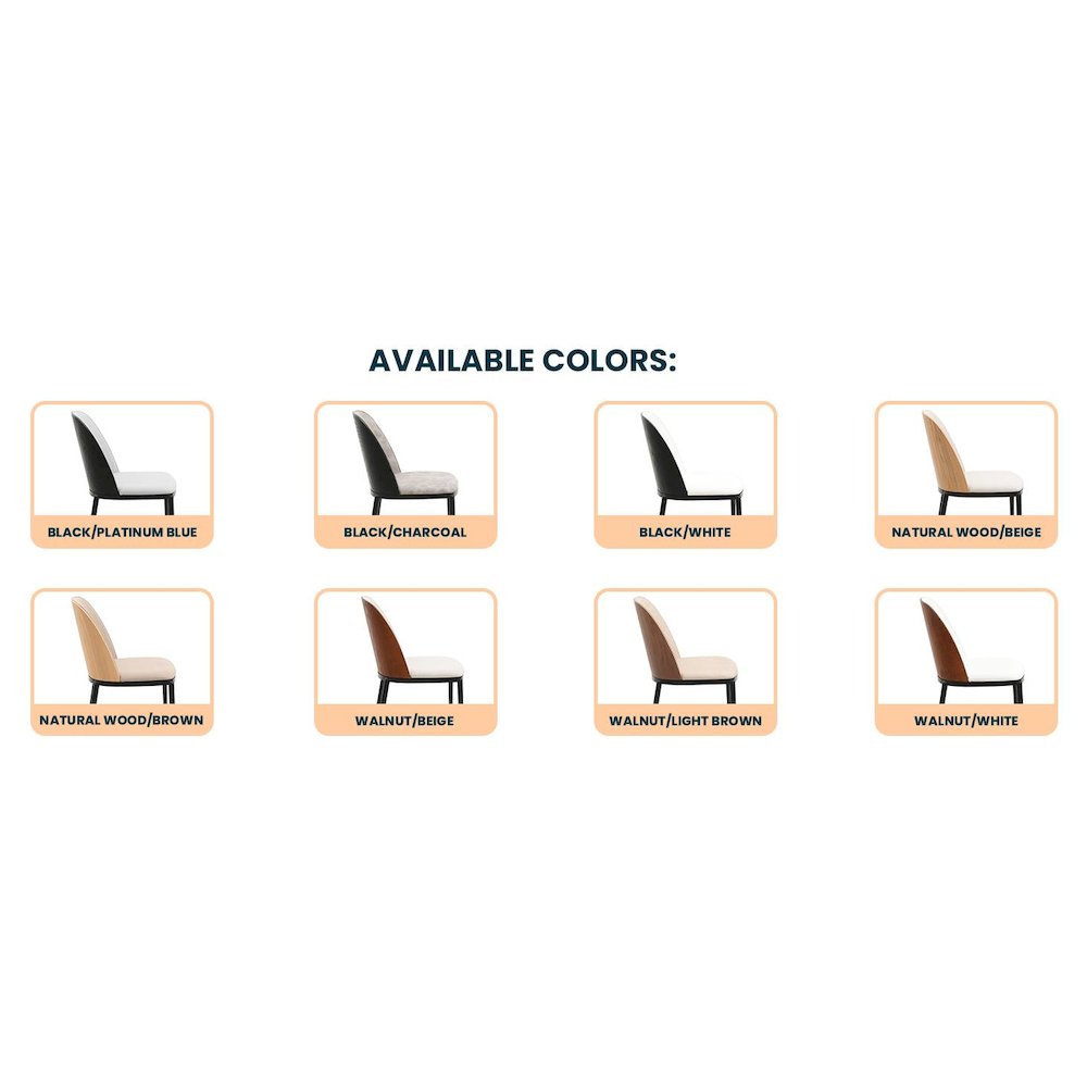 Tule Collection Dining Chair, Black Frame With Black Leather. Picture 34