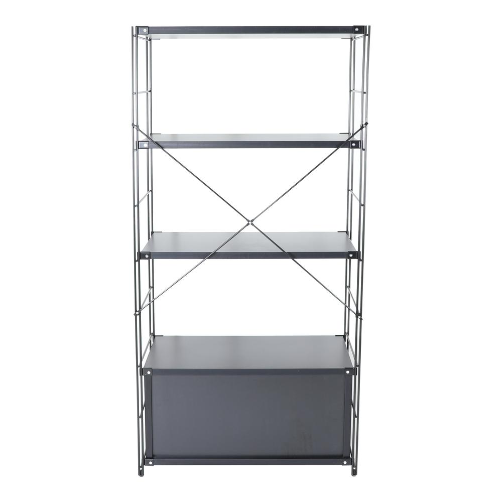 Brentwood Etagere Bookcase with Black Powder Coated Steel Frame. Picture 3