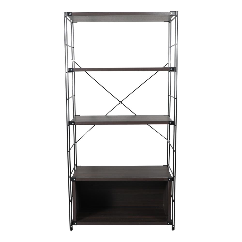 Brentwood Etagere Bookcase with Black Powder Coated Steel Frame. Picture 1